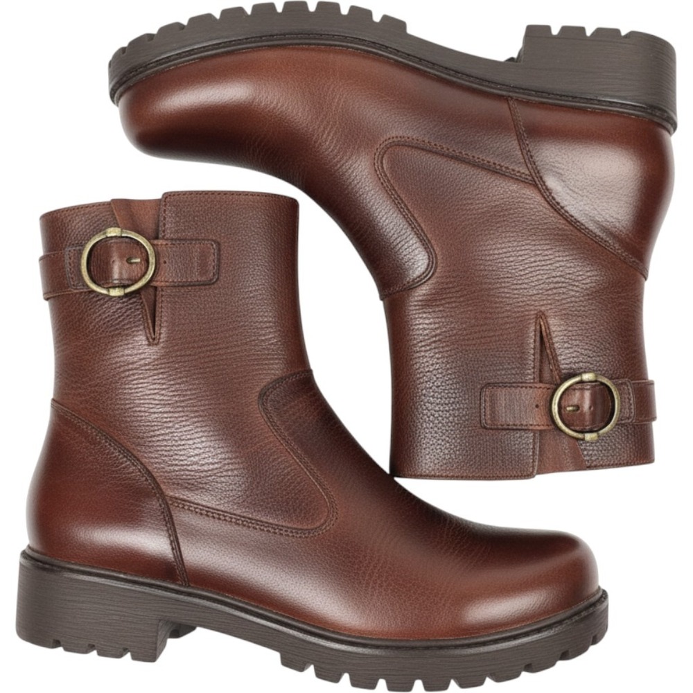 Alegria Brown Leather Ankle Boots Floral Lining SHE-8100 Slip Resistant 39